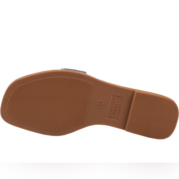 Stratuxx Kaze Womens Flat Sandals Flat Slide Silver Metallic Sandals - Picture 5 of 8